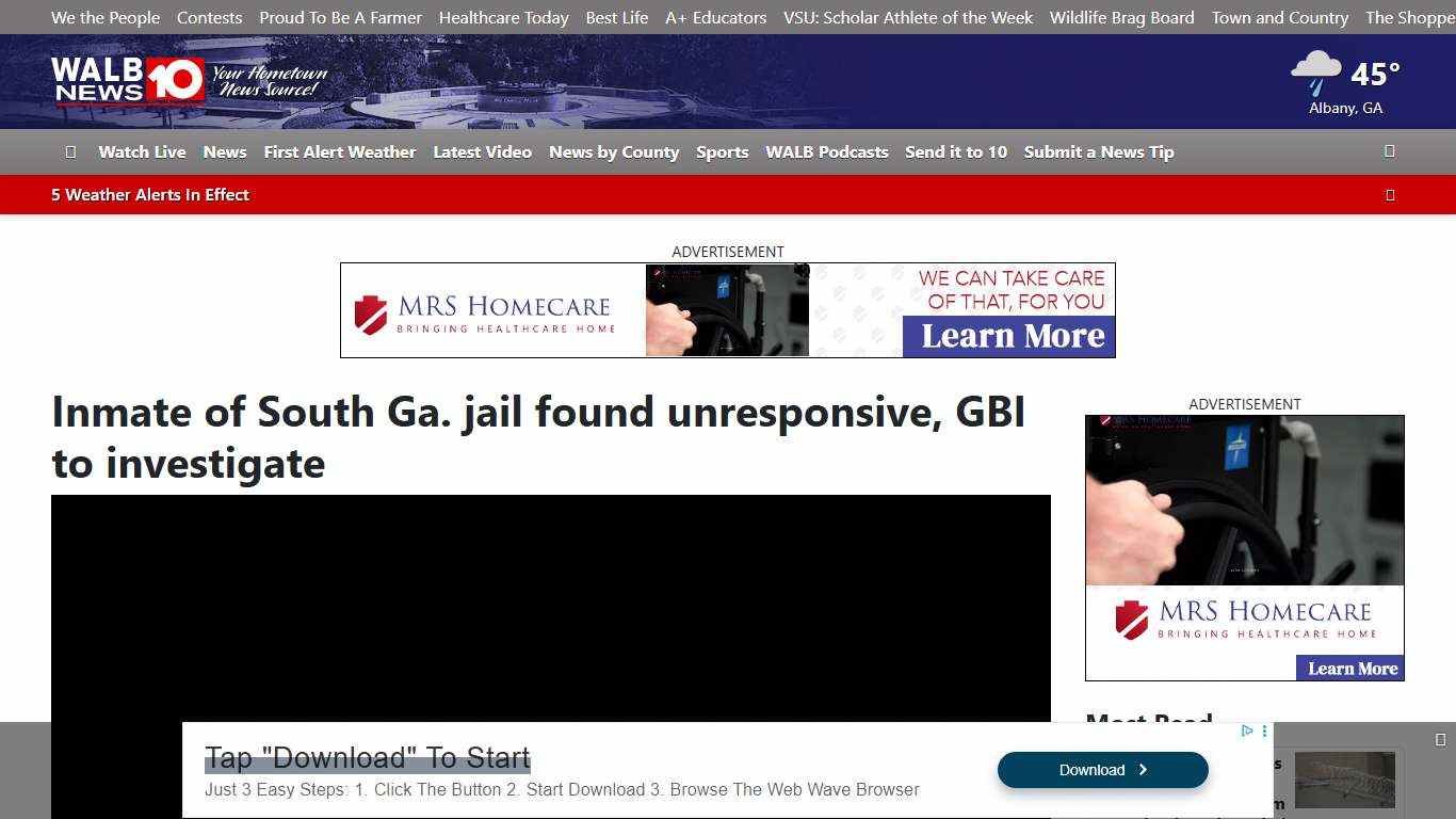Inmate of South Ga. jail found unresponsive, GBI to investigate